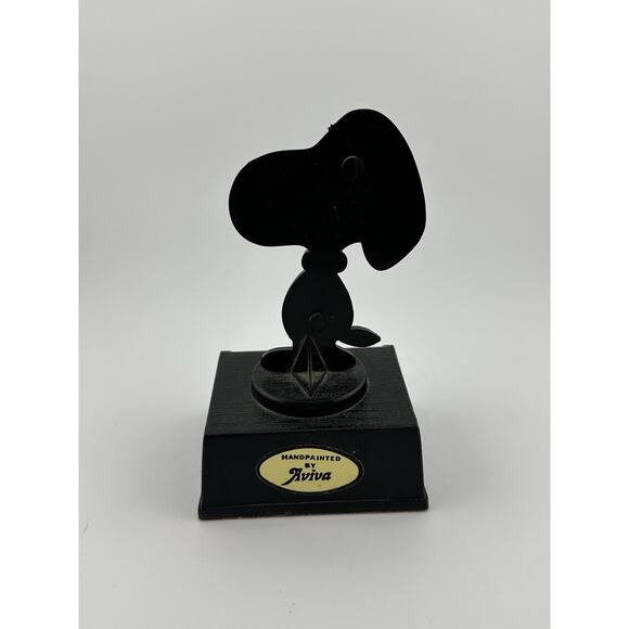 1970 Aviva Peanuts Snoopy " World's Best Friend " Trophy 4.5" Hand Painted - Picture 4 of 9